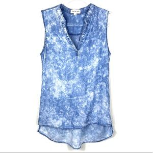 Anthropologie Cloth & Stone Chambray Sleeveless Acid Wash Top Size Small